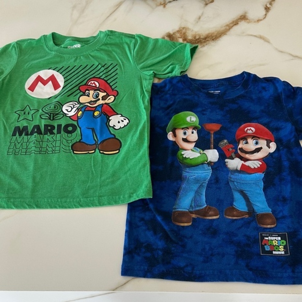 Nintendo Kids Short Sleeve Tees - Green and Blue